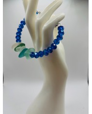 PULSERA ARTESANA DE CRISTAL MARINO