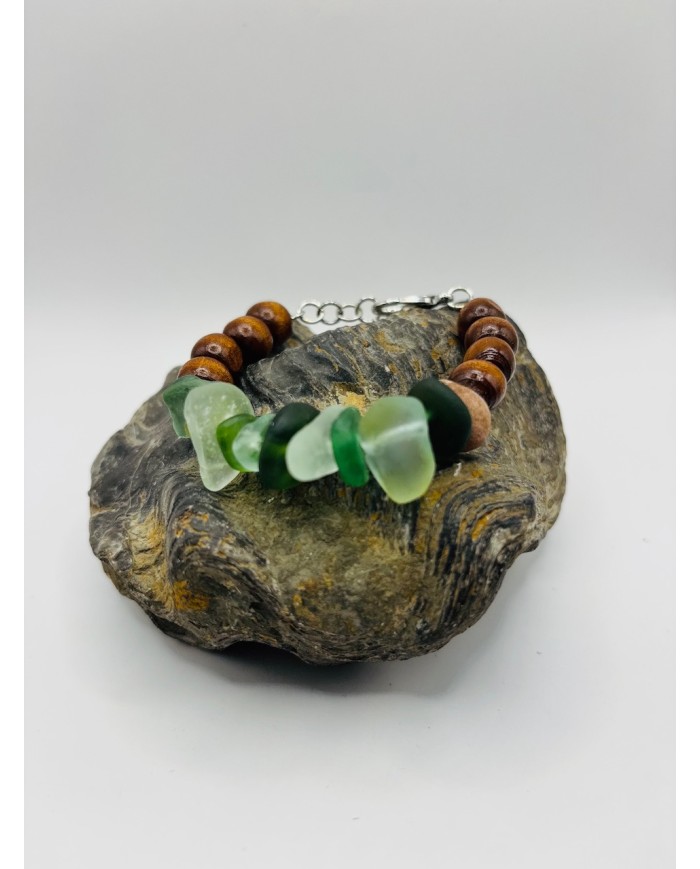 PULSERA ARTESANA DE CRISTAL MARINO