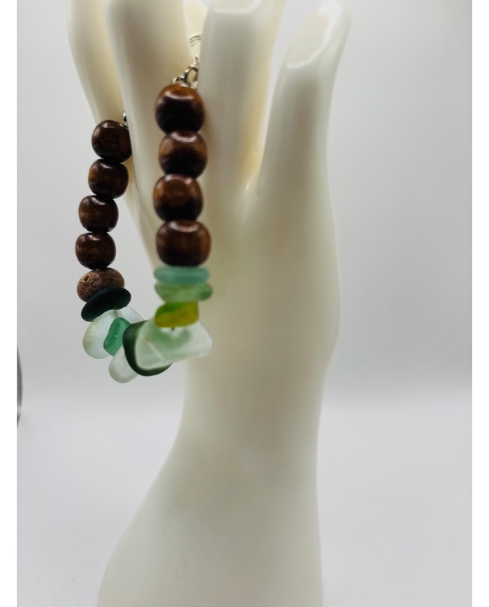 PULSERA ARTESANA DE CRISTAL MARINO