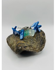 PULSERA ARTESANA DE CRISTAL MARINO