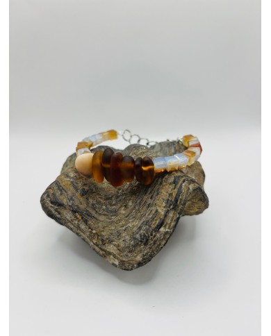 PULSERA ARTESANA DE CRISTAL MARINO