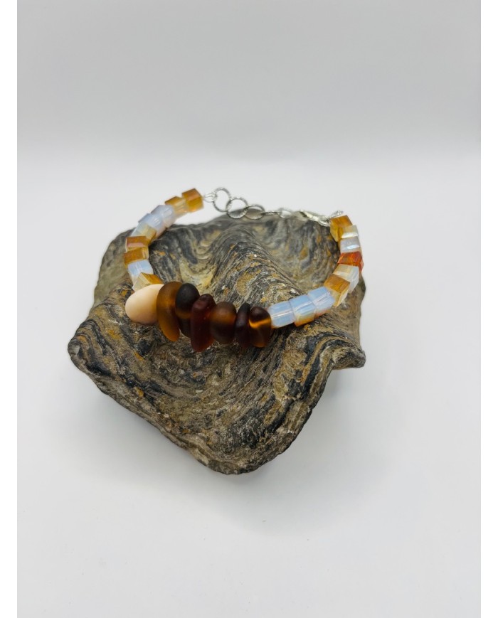 PULSERA ARTESANA DE CRISTAL MARINO
