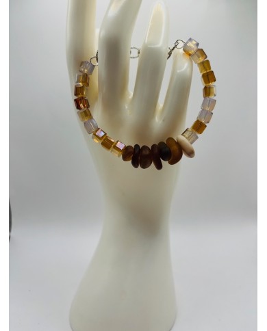 PULSERA ARTESANA DE CRISTAL MARINO