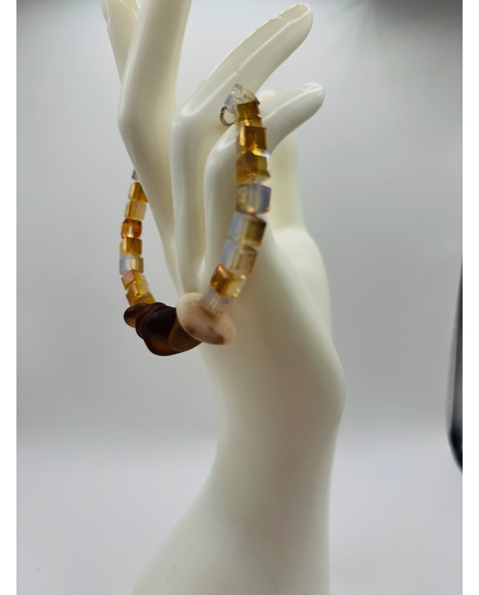 PULSERA ARTESANA DE CRISTAL MARINO
