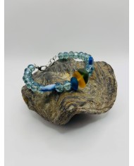 PULSERA ARTESANA DE   CRISTAL MARINO