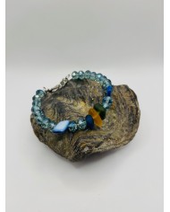 PULSERA ARTESANA DE   CRISTAL MARINO
