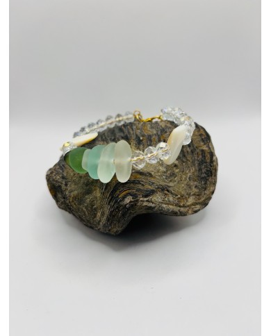 PULSERA ARTESANA DE CRISTAL MARINO
