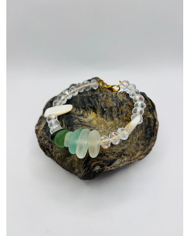 PULSERA ARTESANA DE CRISTAL MARINO