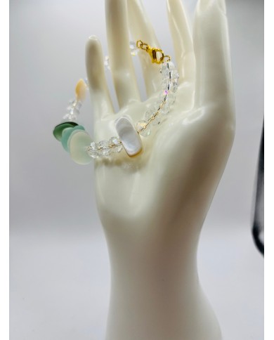 PULSERA ARTESANA DE CRISTAL MARINO
