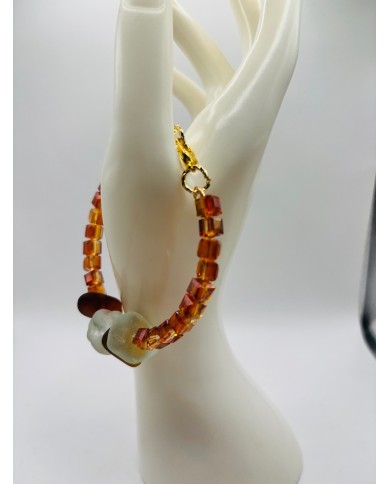 PULSERA ARTESANA DE CRISTAL MARINO