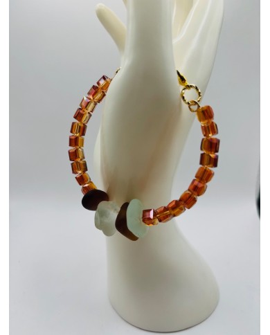 PULSERA ARTESANA DE CRISTAL MARINO