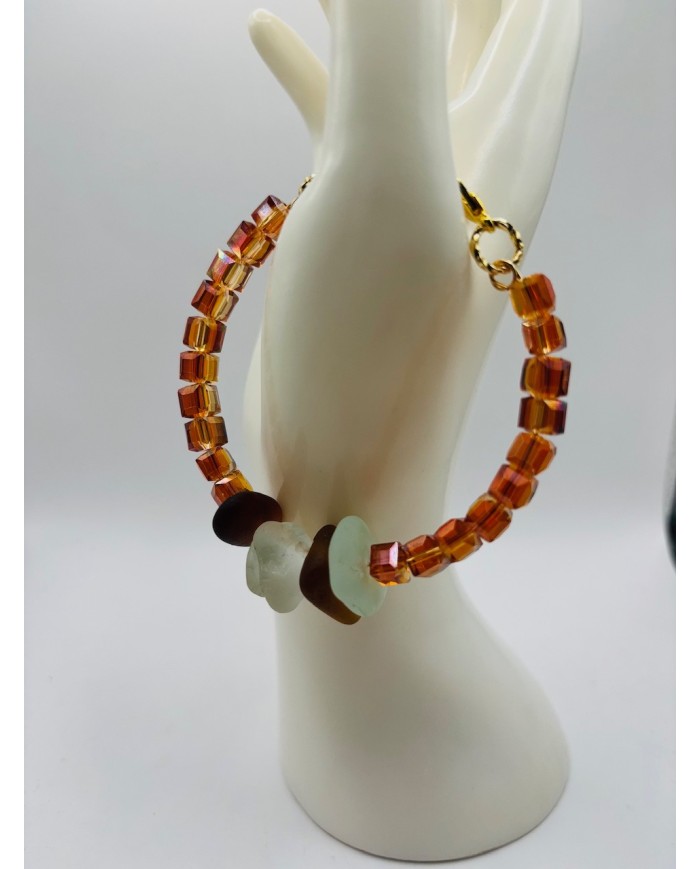 PULSERA ARTESANA DE CRISTAL MARINO