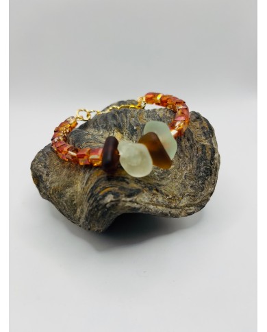 PULSERA ARTESANA DE CRISTAL MARINO