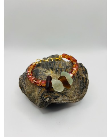 PULSERA ARTESANA DE CRISTAL MARINO
