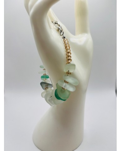PULSERA ARTESANA DE CRISTAL MARINO