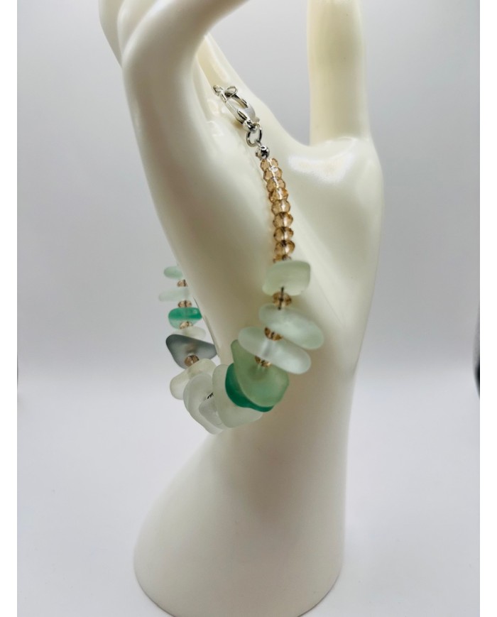 PULSERA ARTESANA DE CRISTAL MARINO
