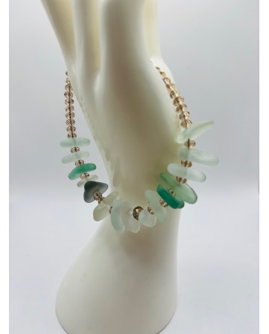 PULSERA ARTESANA DE CRISTAL MARINO