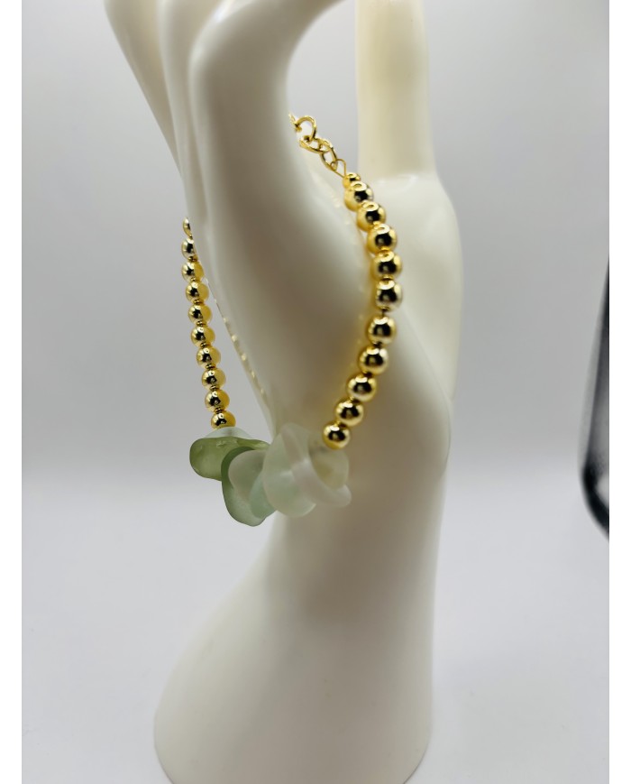 PULSERA ARTESANA DE CRISTAL MARINO