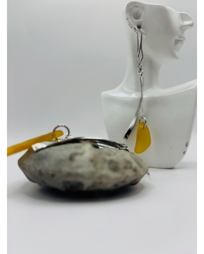 PENDIENTES ARTESANOS DE CRISTAL MARINO