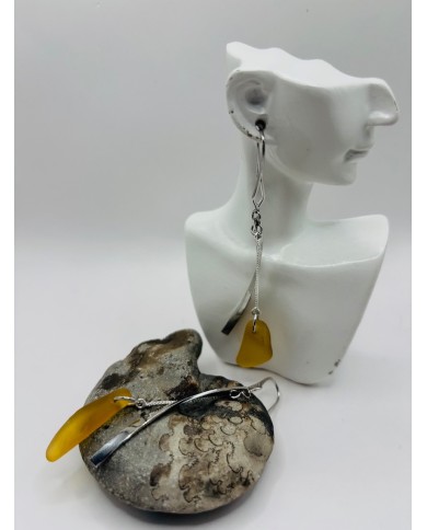 PENDIENTES ARTESANOS DE CRISTAL MARINO