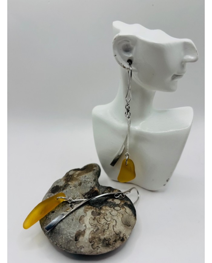 PENDIENTES ARTESANOS DE CRISTAL MARINO