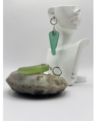 PENDIENTES ARTESANOS DE CRISTAL MARINO