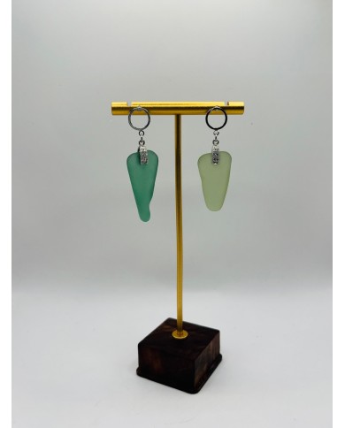 PENDIENTES ARTESANOS DE CRISTAL MARINO