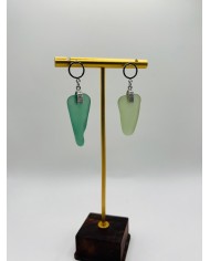 PENDIENTES ARTESANOS DE CRISTAL MARINO