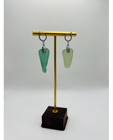 PENDIENTES ARTESANOS DE CRISTAL MARINO