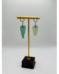 PENDIENTES ARTESANOS DE CRISTAL MARINO