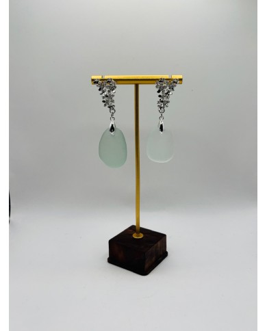 PENDIENTES ARTESANOS DE CRISTAL MARINO