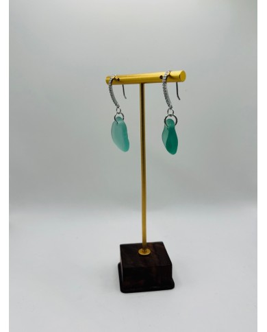 PENDIENTES ARTESANOS DE CRISTAL MARINO