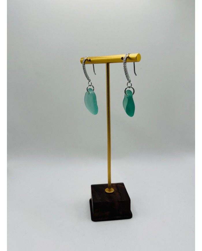 PENDIENTES ARTESANOS DE CRISTAL MARINO