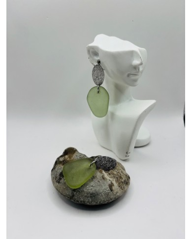 PENDIENTES ARTESANOS DE CRISTAL MARINO