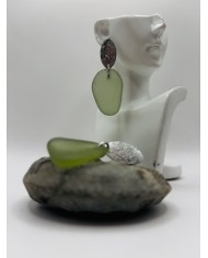 PENDIENTES ARTESANOS DE CRISTAL MARINO