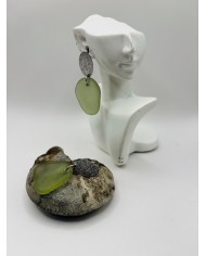 PENDIENTES ARTESANOS DE CRISTAL MARINO