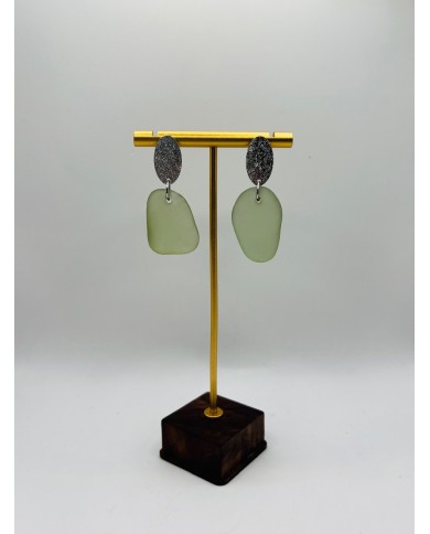 PENDIENTES ARTESANOS DE CRISTAL MARINO