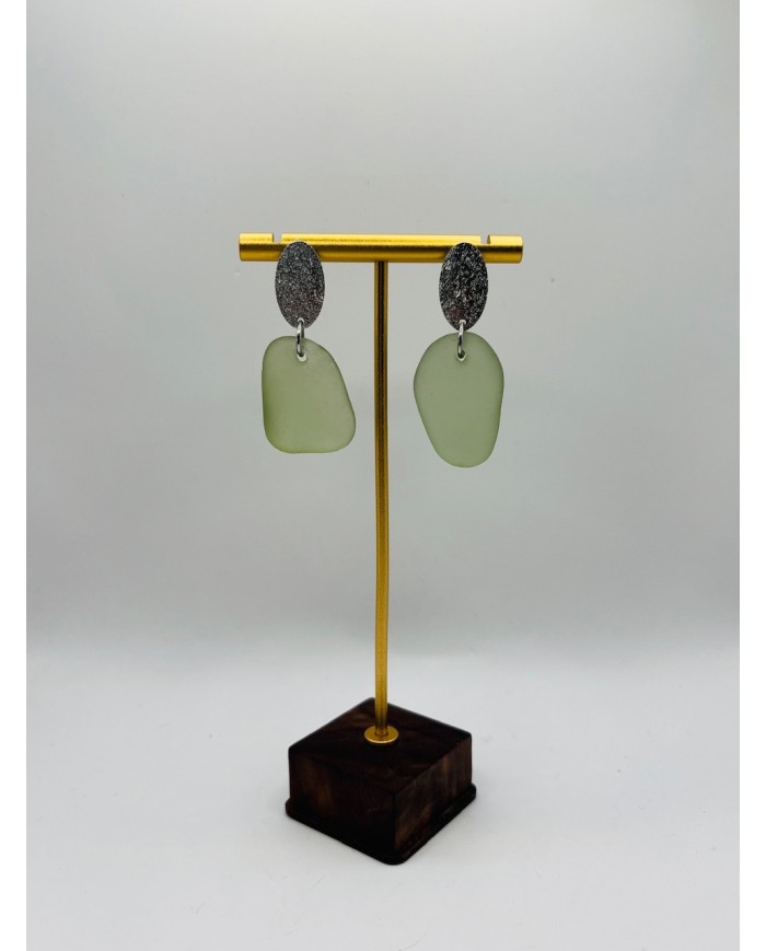 PENDIENTES ARTESANOS DE CRISTAL MARINO
