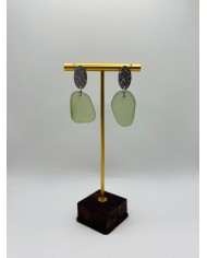 PENDIENTES ARTESANOS DE CRISTAL MARINO