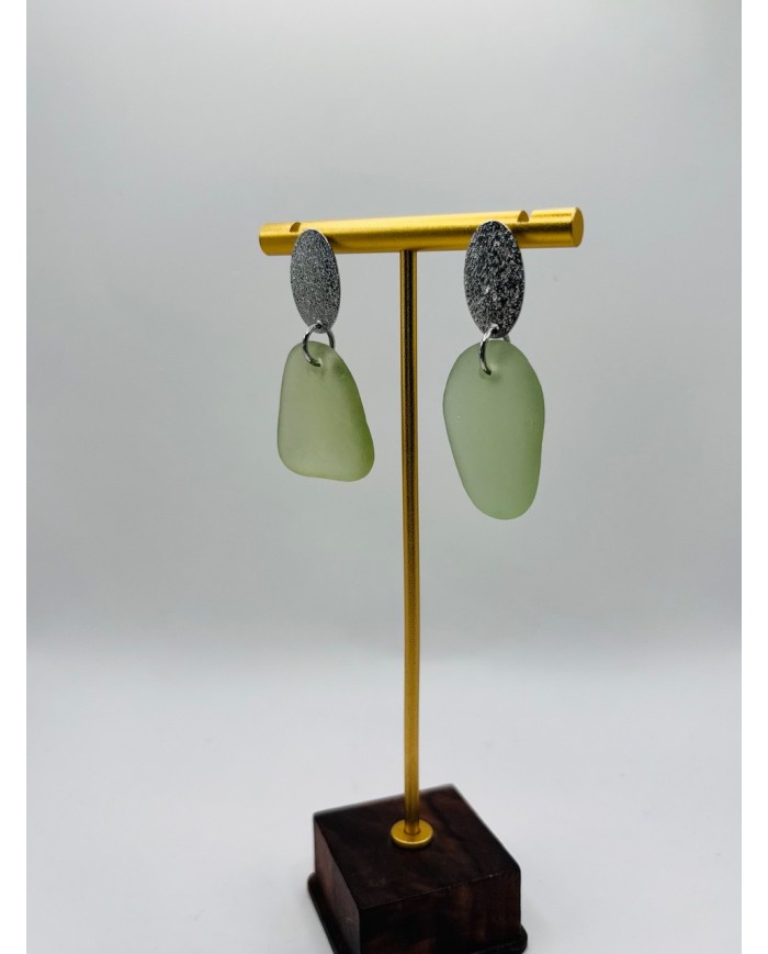 PENDIENTES ARTESANOS DE CRISTAL MARINO