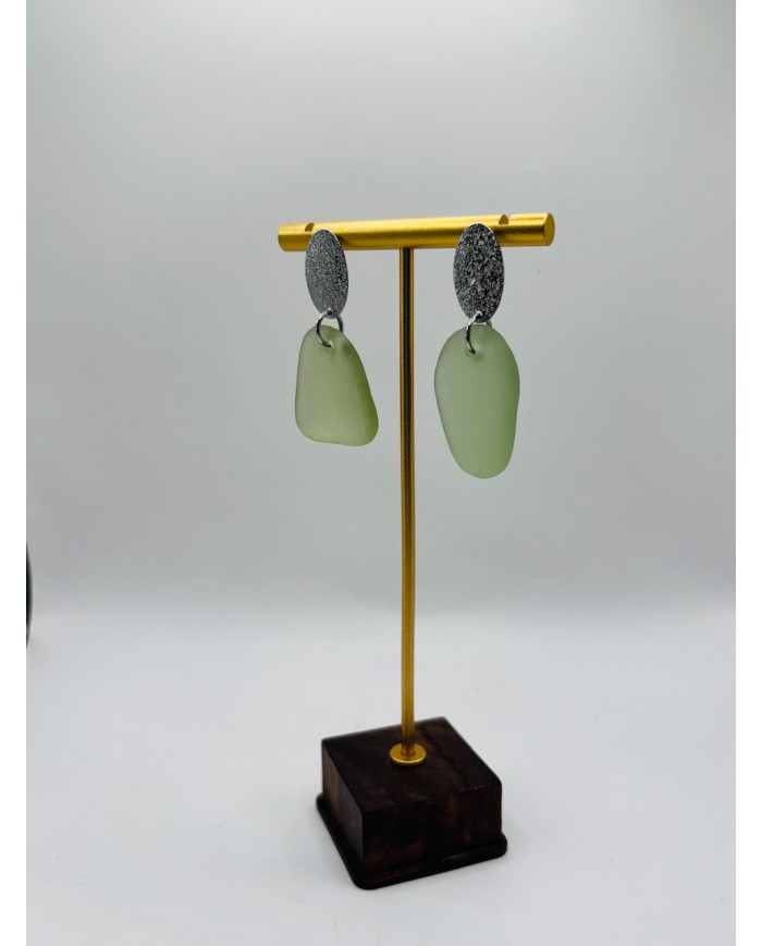 PENDIENTES ARTESANOS DE CRISTAL MARINO