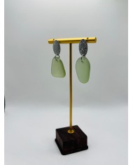 PENDIENTES ARTESANOS DE CRISTAL MARINO