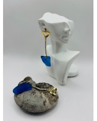 PENDIENTES ARTESANOS DE CRISTAL MARINO