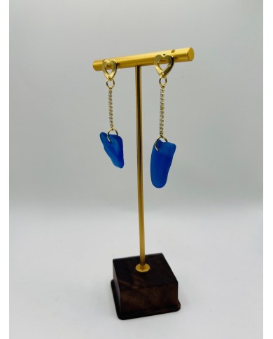 PENDIENTES ARTESANOS DE CRISTAL MARINO