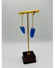 PENDIENTES ARTESANOS DE CRISTAL MARINO