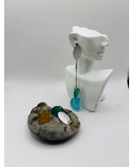 PENDIENTES ARTESANOS DE CRISTAL MARINO