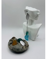 PENDIENTES ARTESANOS DE CRISTAL MARINO