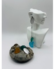 PENDIENTES ARTESANOS DE CRISTAL MARINO