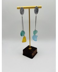PENDIENTES ARTESANOS DE CRISTAL MARINO