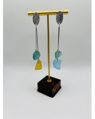 PENDIENTES ARTESANOS DE CRISTAL MARINO